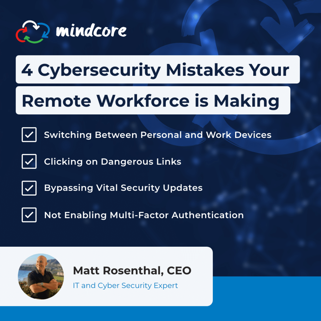 Mindcore Jan2022 Infographic 4CybersecurityMistakesRemoteWorkforce