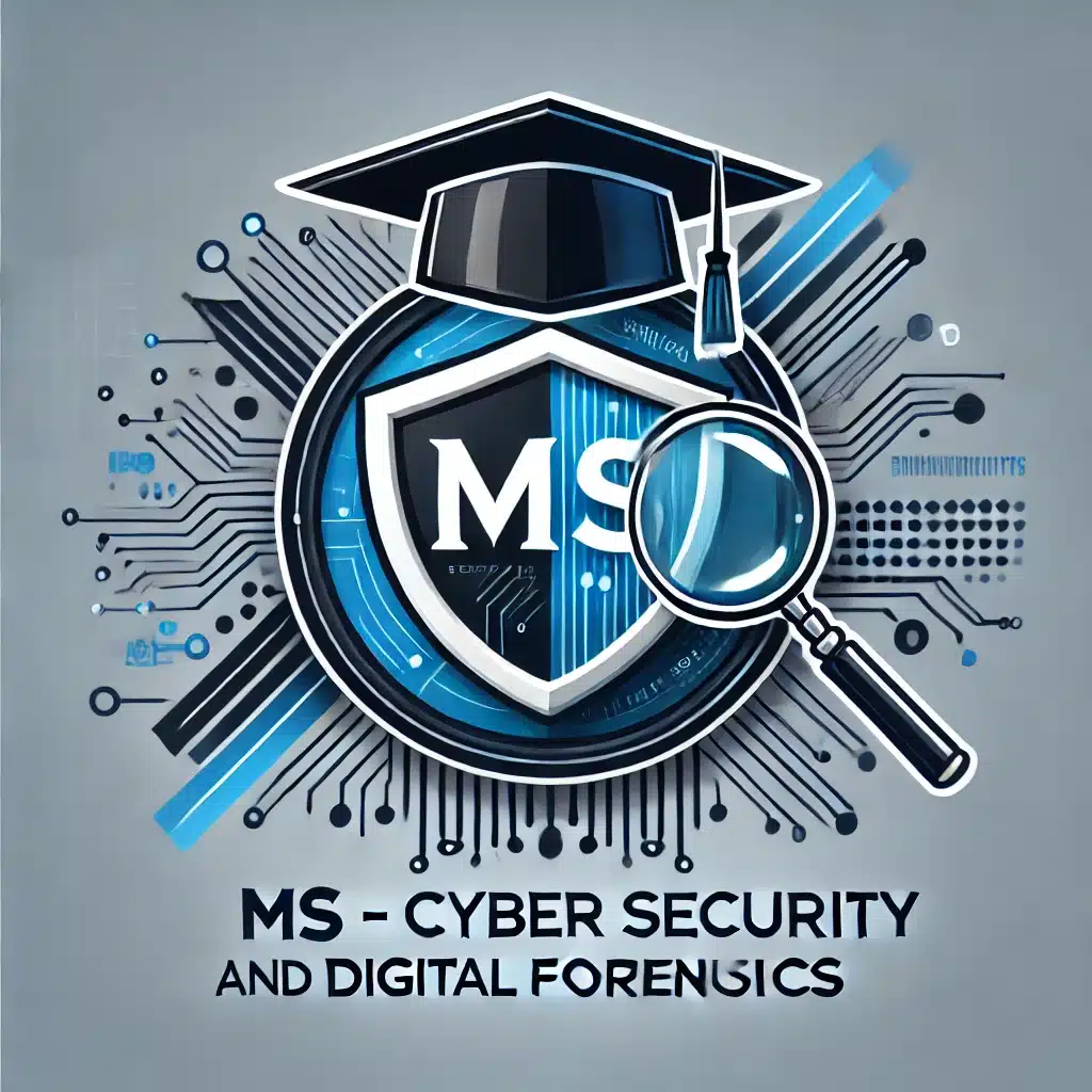 DALL·E 2025 01 28 10.54.52 A professional and modern logo design for a certificate in MS – Cyber Security and Digital Forensics. The logo should feature a shield symbolizing sec