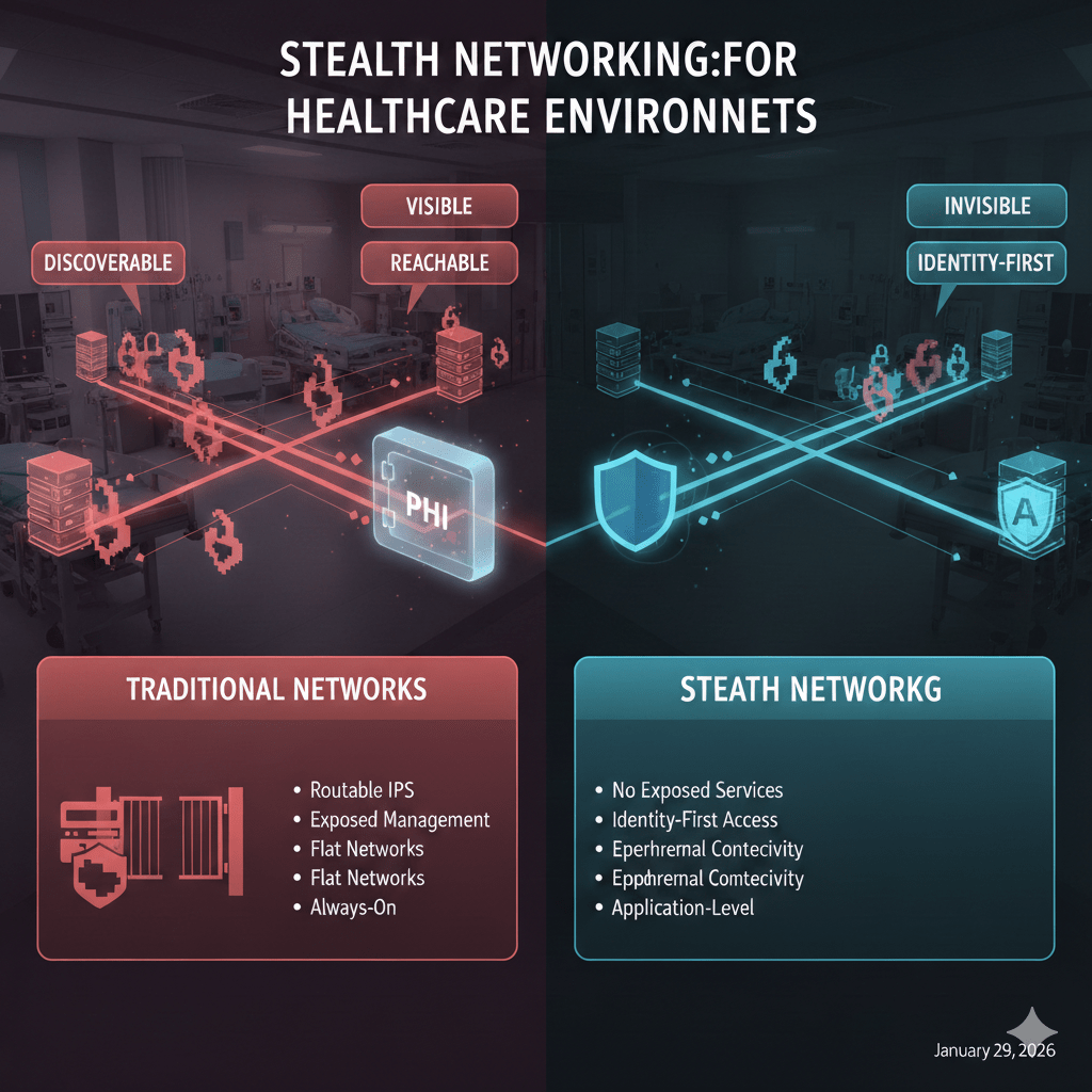 Stealth Networking for Healthcare Environments Explained 1 Gemini Generated Image mt0k2cmt0k2cmt0k