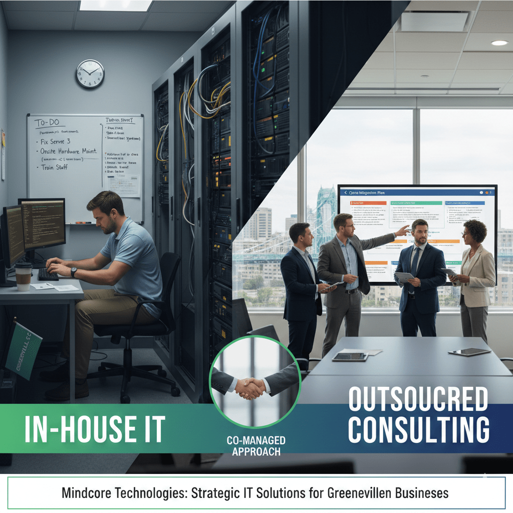 IT Consulting in Greenville: When to Outsource vs. Hire In-House 1 Gemini Generated Image 5697345697345697