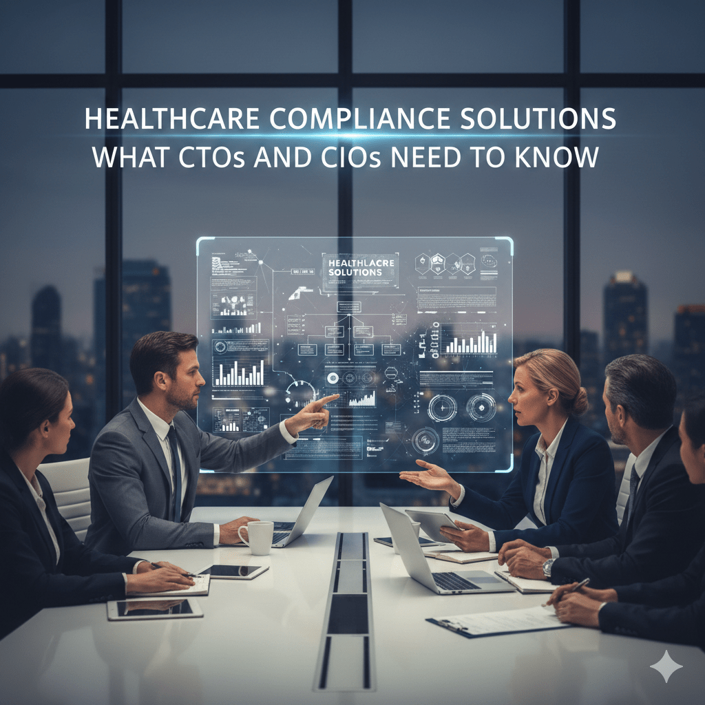 Healthcare Compliance Solutions: What CTOs and CIOs Need to Know 1 Gemini Generated Image ble31vble31vble3