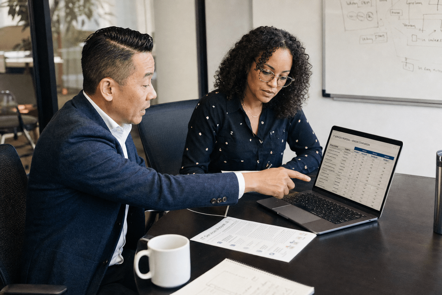 How to Choose It Consultant Raleigh in 2026 1 Professionals comparing IT consultant proposals in Raleigh