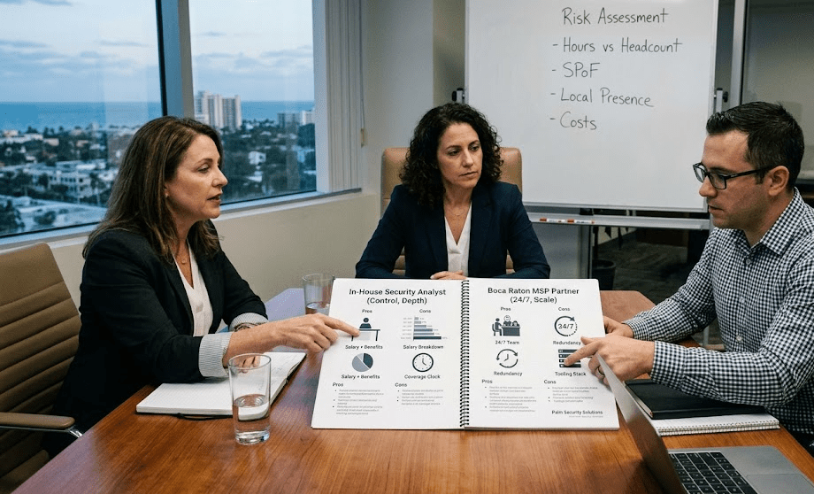 In-House vs Cybersecurity Boca Raton: Pros, Cons, Real-World Tradeoffs 2 Running the Honest Cost and Coverage Comparison