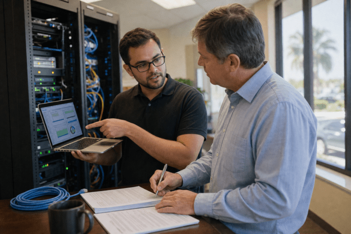 Florida managed IT support technician and client