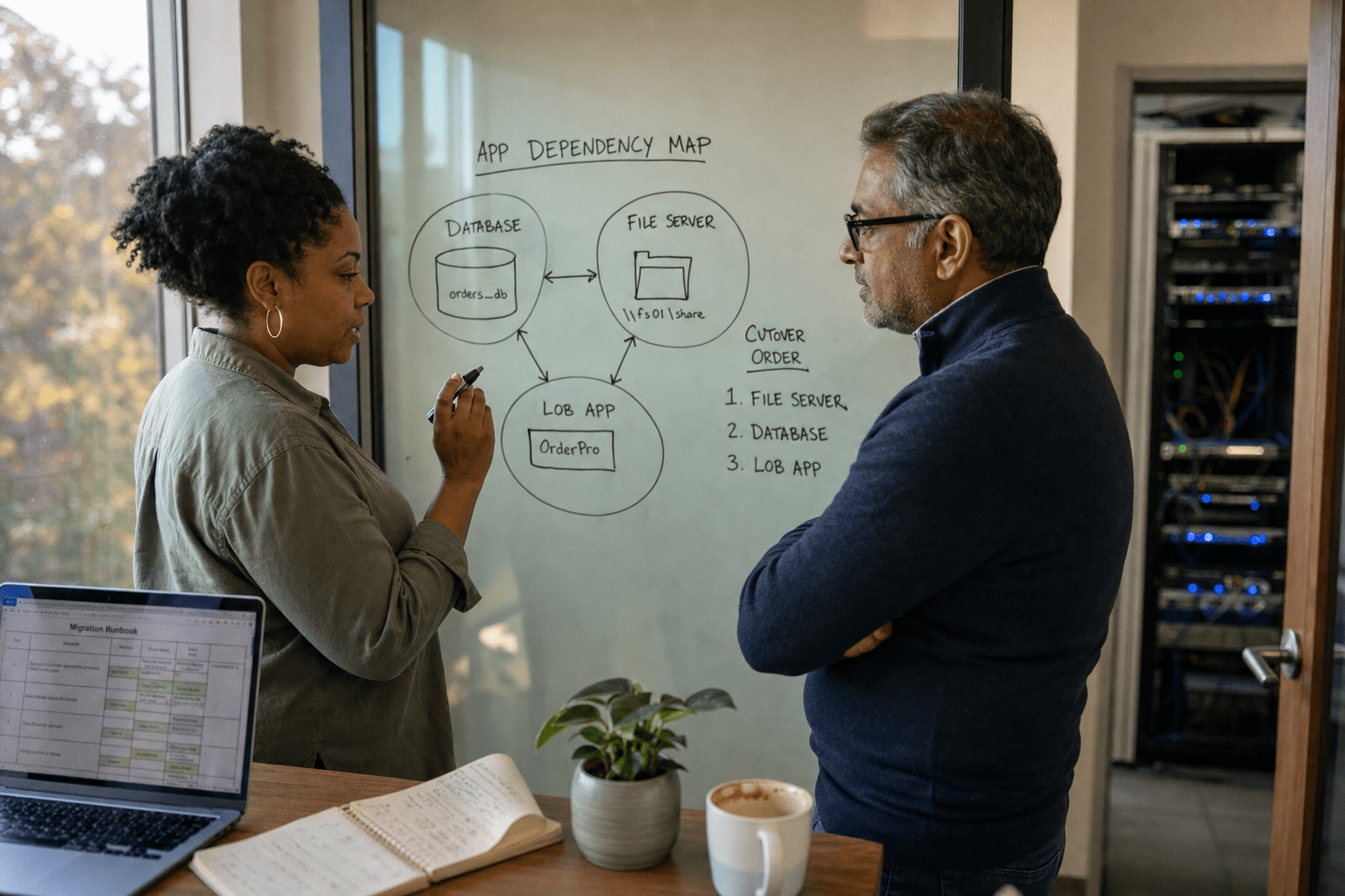 Cloud Migration Planning Guide: 6 SMB Cutover Risks in 2026 1 Cloud migration planning session mapping SMB cutover dependencies