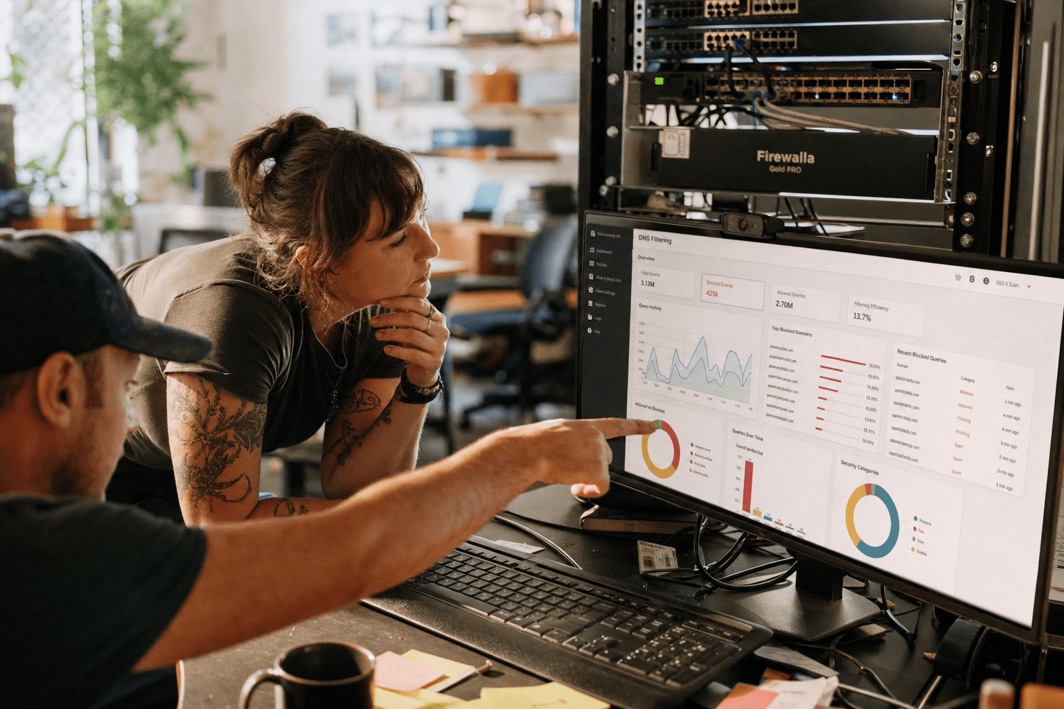 What Is DNS Filtering and How Does It Block Malicious Traffic? 1 DNS filtering dashboard blocking malicious domains