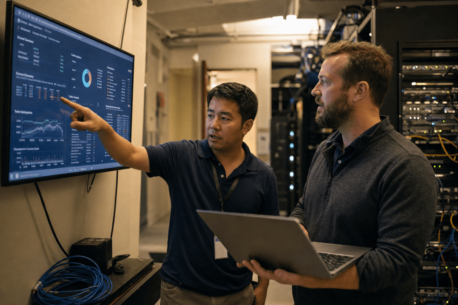 Best Network Security Companies for Enterprise Organizations 1 Engineers reviewing enterprise network security dashboard