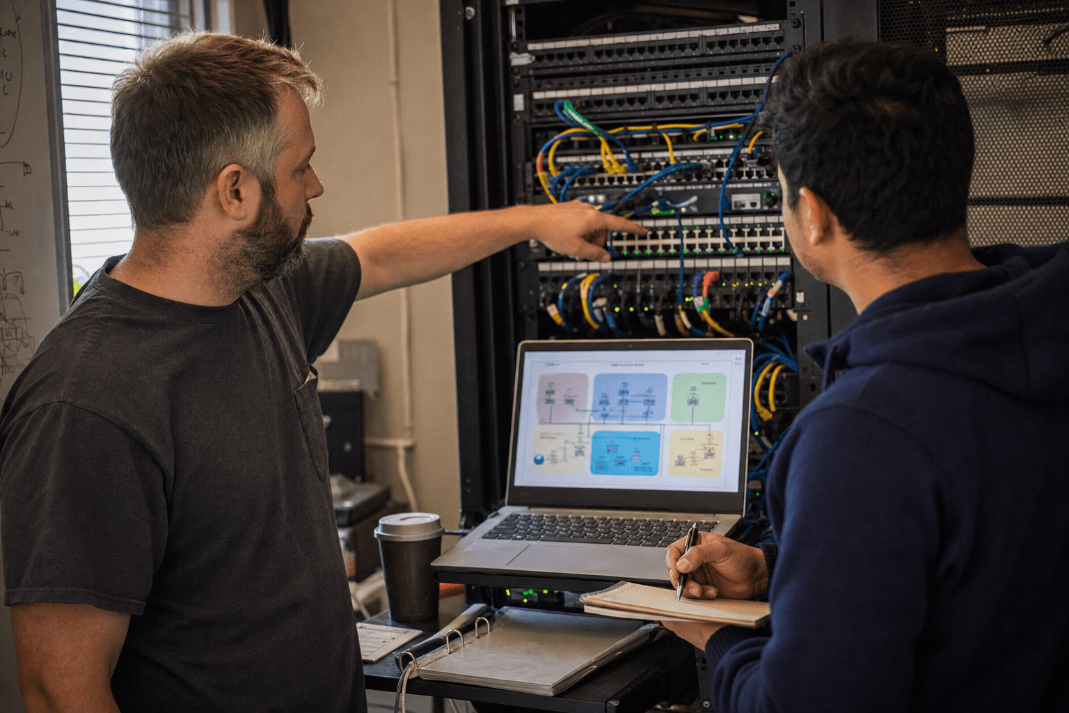 How to Segment a Business Network to Contain Breach Damage 1 IT team reviewing network segmentation map