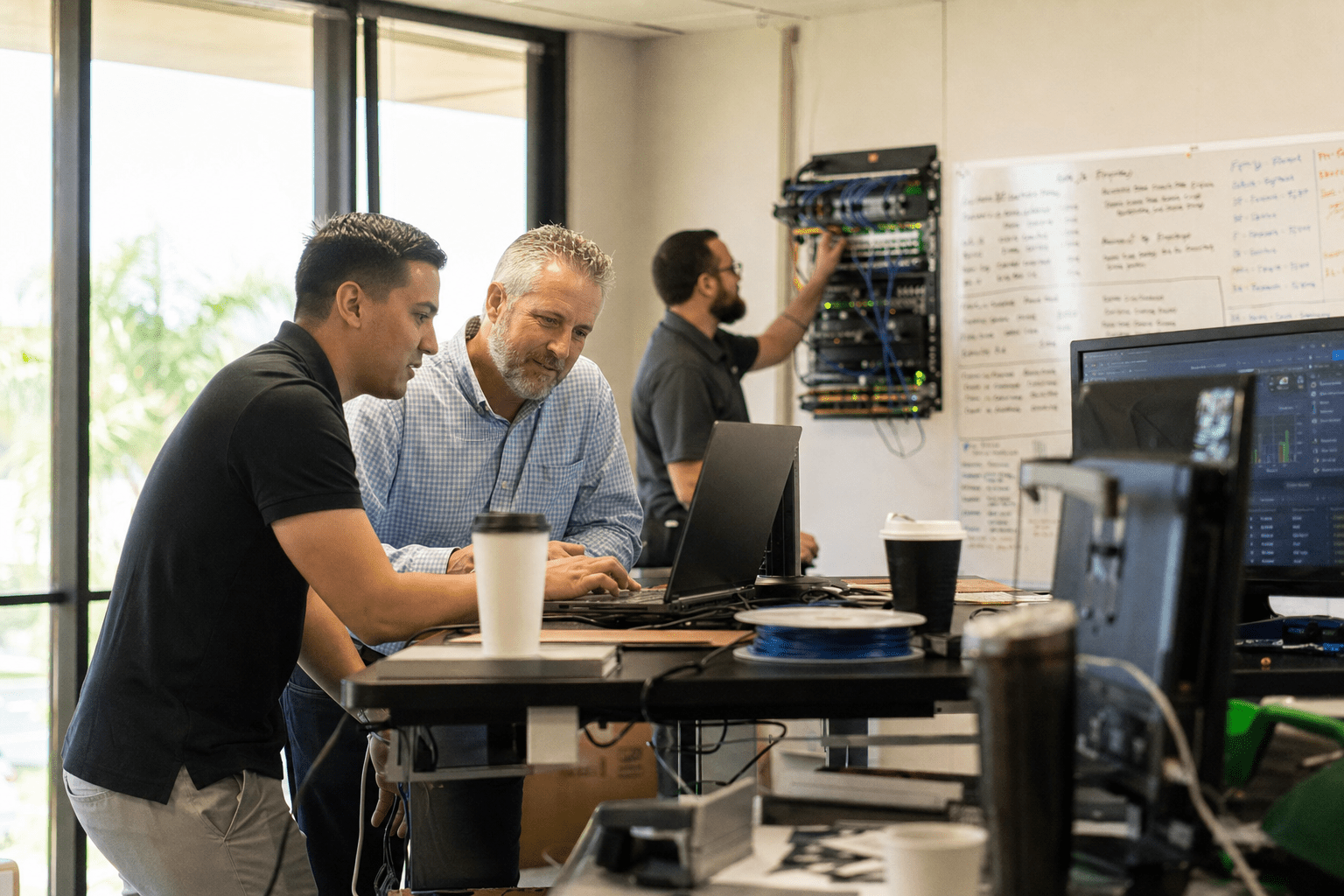 IT Support Companies in Boca Raton: How to Choose a Reliable Partner 1 IT support technicians helping Boca Raton business