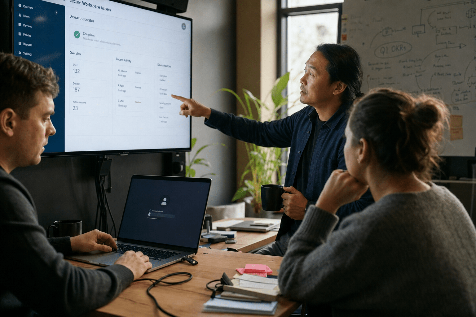 Secure Workspace Setup That Stops Breaches Before They Start 1 IT team reviewing secure workspace access controls