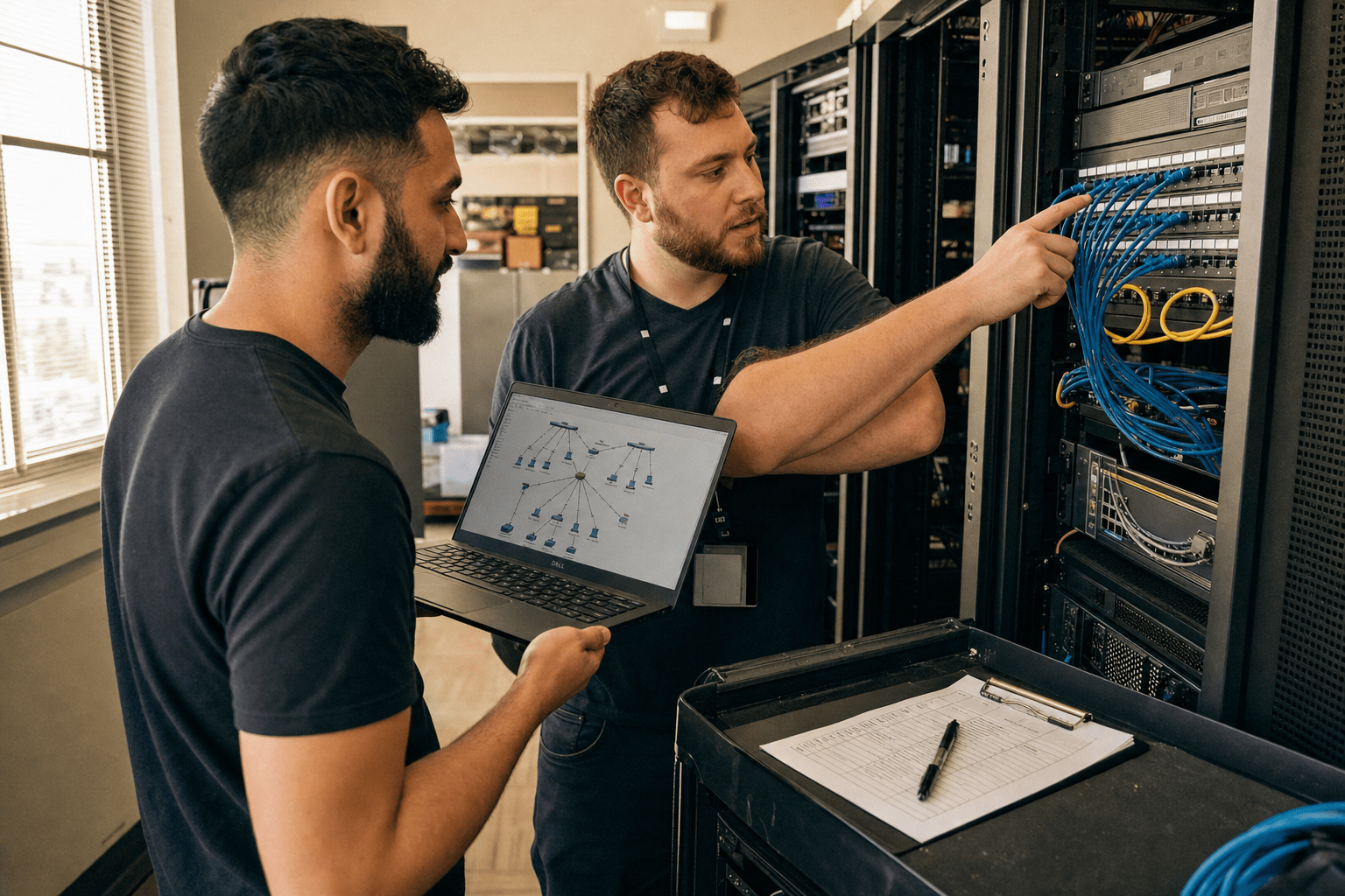 What Is a Network Audit and What Does It Include? 1 IT technicians performing a network audit