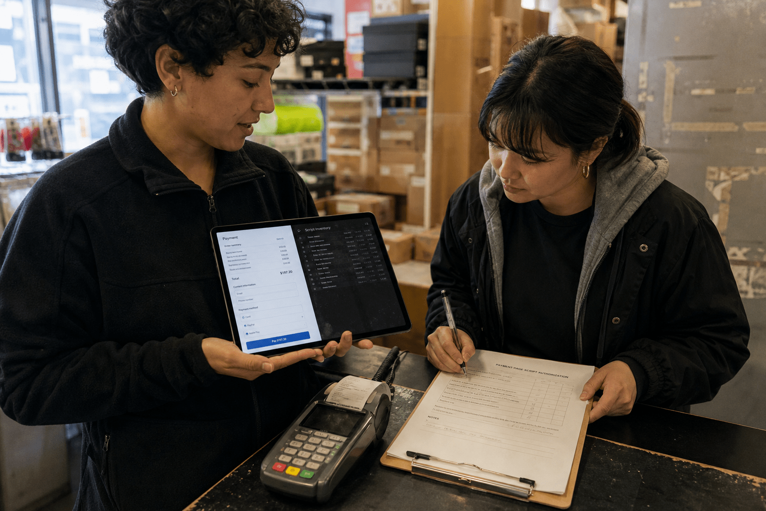 PCI DSS Payment Page Security: 6 Gaps SMBs Miss in 2026 1 Staff reviewing payment page script authorization list