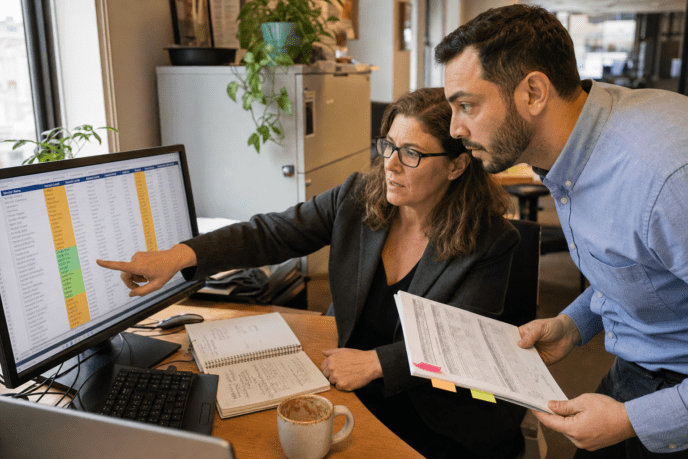 Small business team reviewing a vendor risk inventory