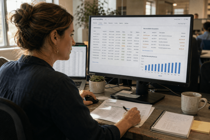 MSP billing and invoicing automation dashboard