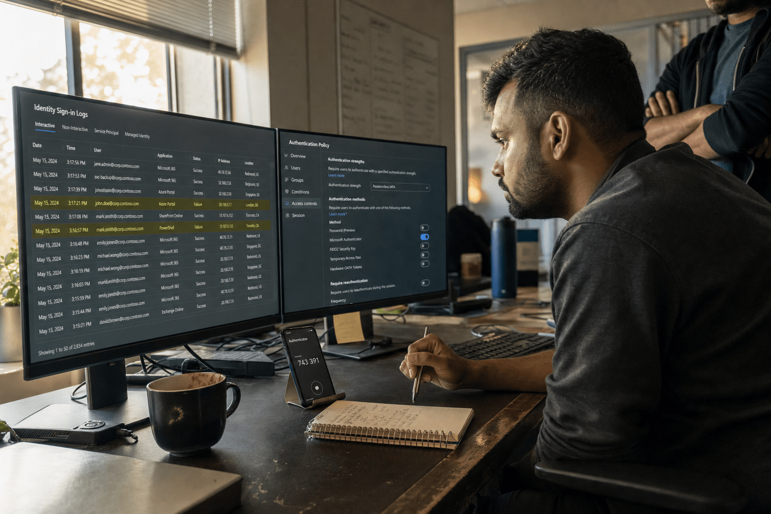 6 Device Code Phishing Risks Microsoft 365 Admins Miss in 2026 1 Security analyst reviewing Microsoft 365 sign-in logs for device code phishing