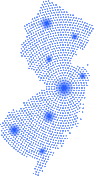 New Jersey Map Dots